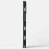 Coques Case-Mate iPhone Style Tartan en cyano gris et relief sculpté clair (Verso / Droite)
