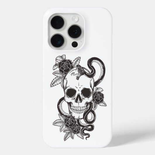 Coques Case-Mate iPhone Style tatouage serpents noirs Imprimer étanche (Verso)
