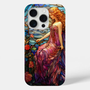 Coque iPhone 15 Pro Style Tiffany Vitrail Verre magique Fée