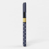 Coques Case-Mate iPhone Style unique Points Bleus & Blancs Delft, Ruban Or (Dos/Droite)