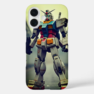 Coques iPhone 16 Style vintage Gundam robot boîtier de téléphone po