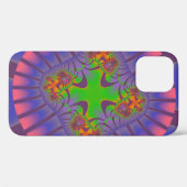 Coques Case-Mate iPhone Style violet, rose et vert fractal (Verso (horizontal))