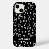 Coques Case-Mate iPhone Style White Chalk Hearts Motif Personnalisé (Verso)