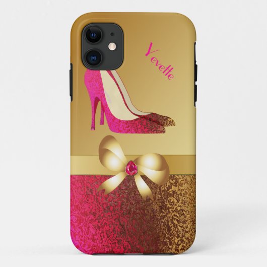 Coques Case-Mate iPhone Stylet rose et goldtone à la mode (Dos)