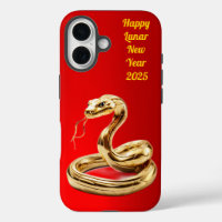 Stylisé Serpent d'Or Joyeux Nouvel An Lunaire