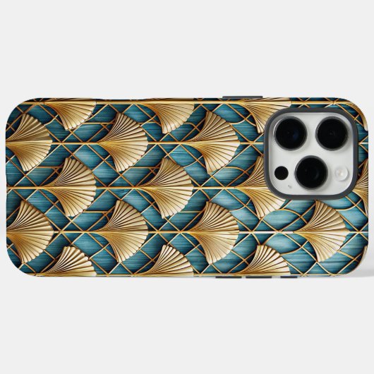 Coques Case-Mate iPhone Stylised 3D Art Deco Fan Design (Verso (horizontal))