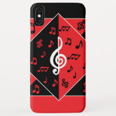 Coques Case-Mate iPhone Stylish Art déco Music Notes Red White (Dos)