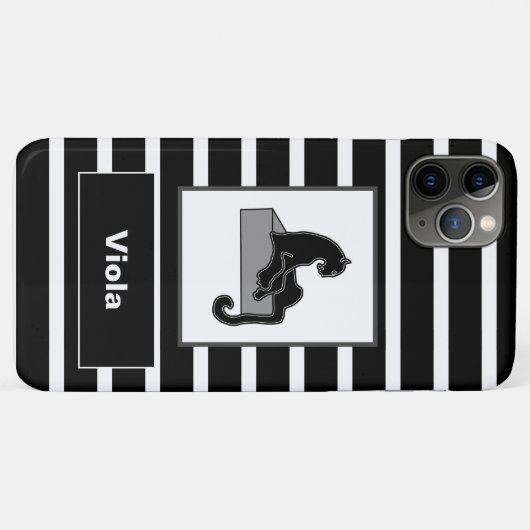 Coques Case-Mate iPhone Stylish Black Panther Cat White (Dos (Horizontal))