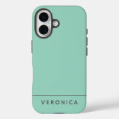 Coques Case-Mate iPhone Stylish Modern Mint Green Personalized Name (Verso)