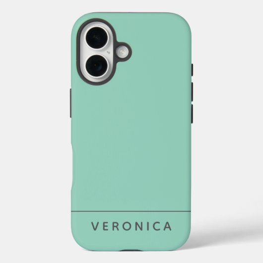 Coques Case-Mate iPhone Stylish Modern Mint Green Personalized Name  (Verso)