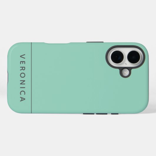 Coques Case-Mate iPhone Stylish Modern Mint Green Personalized Name (Verso (horizontal))