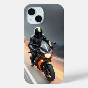Coque Pour iPhone 15 Stylish Motorcycliste équitation sur un Cruiser Bi
