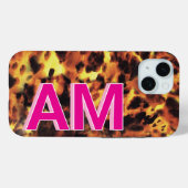 Coques Case-Mate iPhone Stylish rose Monogramme Tortoiseshell (Verso (horizontal))