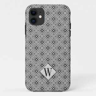 Coques Pour iPhone Stylish Silver  Monogram Custom Phone Cases
