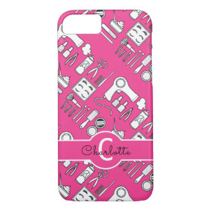Case-Mate iPhone Case Styliste des cheveux Beautician Girly rose Monogra