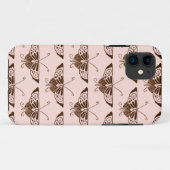 Coques Case-Mate iPhone Stylized art Deco butterfly - chocolate and peach (Dos (Horizontal))