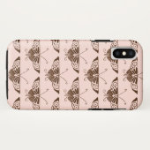 Coques Case-Mate iPhone Stylized art Deco butterfly - chocolate and peach (Dos (Horizontal))