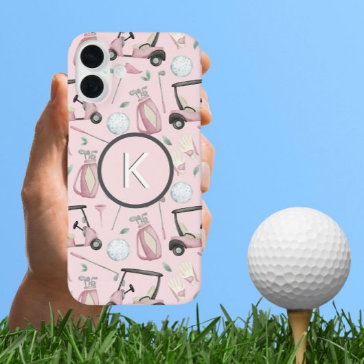 Coques Case-Mate iPhone Stylo Rose Feminine Golf Design Personnalisé Monog