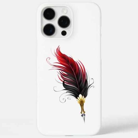 Coques Case-Mate iPhone Stylo rouge en plumes avec nib or (Verso)