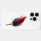 Coques Case-Mate iPhone Stylo rouge en plumes avec nib or (Verso (horizontal))