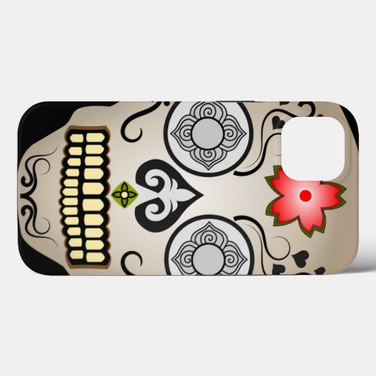 Coques Case-Mate iPhone Sucre à fleurs rouges (Verso (horizontal))