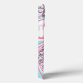 Coques Case-Mate iPhone Sucre de canne bleu rose pastel Spiral Fractal (Verso / Droite)