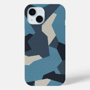 Coque Pour iPhone 15 Suédois Camo Advanced Blue