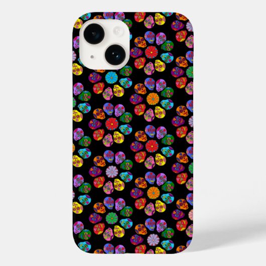 Coques Case-Mate iPhone Sugar Skull Flower (Verso)