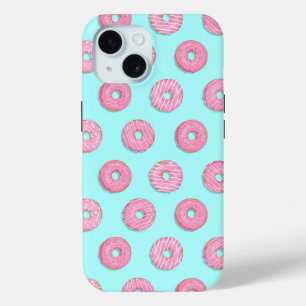 Coque Pour iPhone 15 Sugar Sweet Pink Glazed Donuts