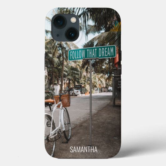 Coques Case-Mate iPhone Suivez Ce Rêve, Panneau De Rue Tropical (Verso)