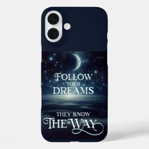 Coques iPhone 16 Plus Suivez vos rêves avec la Terre la Lune et les Étoi