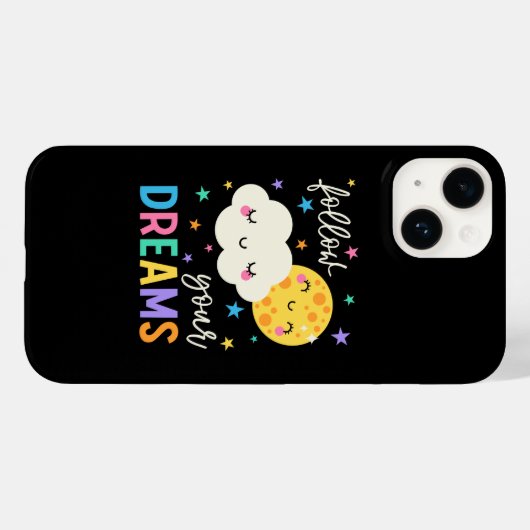 Coques Case-Mate iPhone Suivez vos rêves | Cloud & Moon (Verso (horizontal))