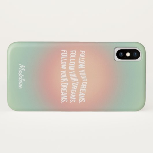 Coques Case-Mate iPhone Suivez vos rêves Pastel Gradient Motivationnel (Dos (Horizontal))