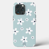 Coques Case-Mate iPhone Summer Boho Blue White Daisy Flowers (Verso)