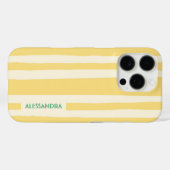 Coques Case-Mate iPhone Summer Chic Retro Yellow Stripes Personalized (Verso (horizontal))