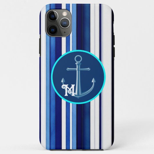 Coques Case-Mate iPhone Summer Navy Blue Boat Collection de rayures tendan (Dos)