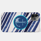 Coques Case-Mate iPhone Summer Navy Blue Boat Populaire Stripes Collection (Dos (Horizontal))