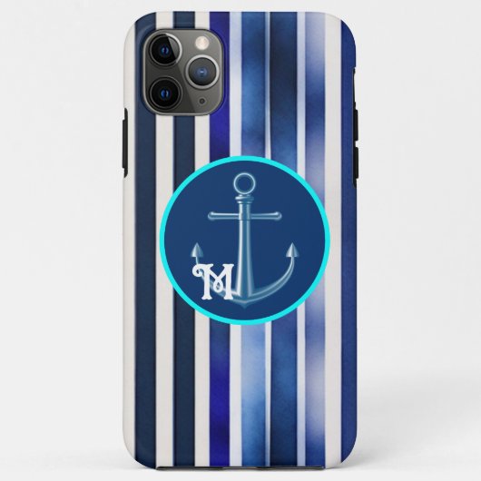 Coques Case-Mate iPhone Summer Popular Navy Blue Boat Stripes Collection (Dos)