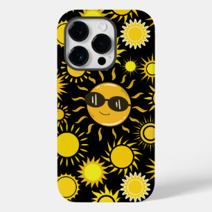 Coque Pour iPhone 14 Pro Sun motif 01 Black BG