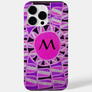 Coque Pour Pour iPhone 14 Pro Max SUN SOLAIRE ÉNERGIE MONOGRAM rose violet noir