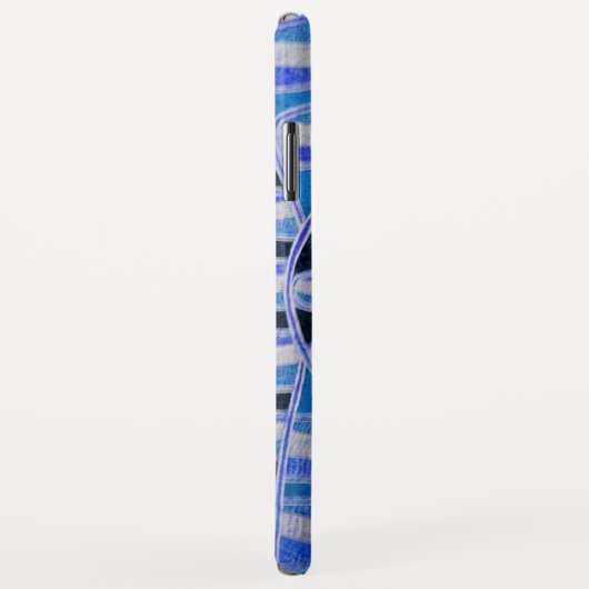 Coques Case-Mate iPhone SUN SOLAIRE ÉNERGIE MONOGRAMME Bleu Blanc Noir (Dos/Droite)