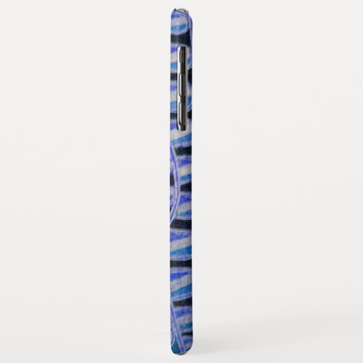 Coques Case-Mate iPhone SUN SOLAIRE ÉNERGIE MONOGRAMME Bleu Blanc Noir (Dos/Gauche)