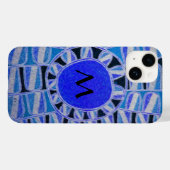 Coques Case-Mate iPhone SUN SOLAIRE ÉNERGIE MONOGRAMME Bleu Blanc Noir (Verso (horizontal))