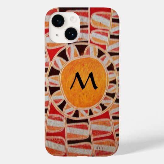 Coques Case-Mate iPhone SUN SOLAIRE ÉNERGIE MONOGRAMME jaune orange rouge (Verso)
