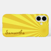 Coques Case-Mate iPhone Sunburst Jaune "Ajouter votre nom" (Verso (horizontal))