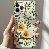Coques Case-Mate iPhone Sunflower Country Floral Nom personnalisé