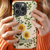 Coques Case-Mate iPhone Sunflower Country Floral Nom personnalisé