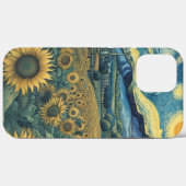 Coques Case-Mate iPhone Sunflower Meadow in the Starry Night (Verso (horizontal))