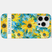 Coques Case-Mate iPhone Sunflower Painting Monogrammed (Verso (horizontal))