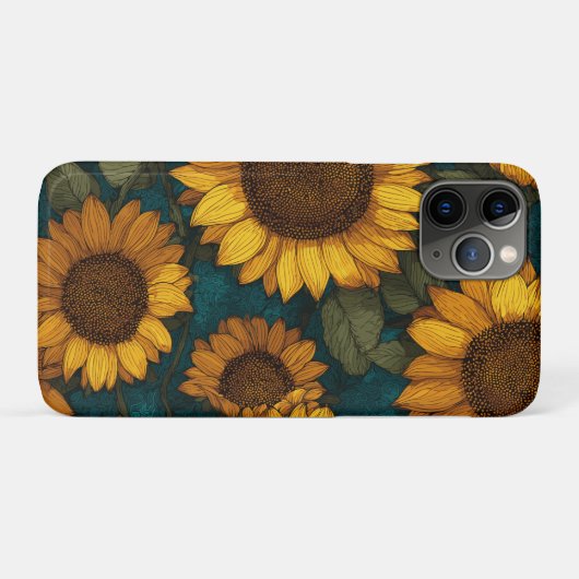 Coques Case-Mate iPhone Sunflower Pattern – Summer Floral (Dos (Horizontal))